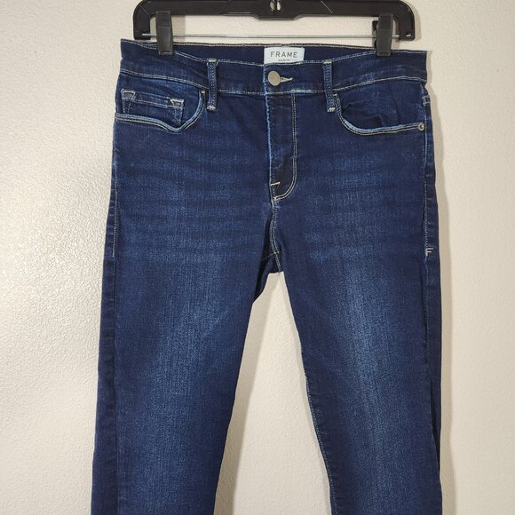 FRAME Le Skinny de Jeanne Crop Jeans Dark Wash size 29 - Picture 2 of 15